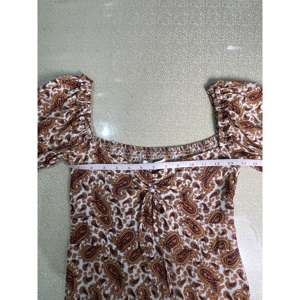 NWT Faithfull The Brand Juniper Paisley Midi Dress Puff Sleeve Sweetheart Size 6 - Picture 10 of 10